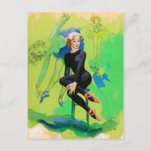 Carte Postale PinUp Gymnastique