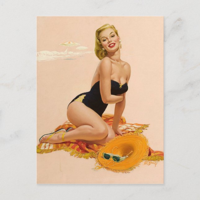 Carte Postale PinUp Sunbather (Devant)