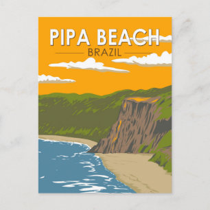 Carte Postale Pipa Beach Brésil Travel Art Vintage