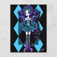 Carte postale "Piper" Harlequin Turquoise Dragonfl