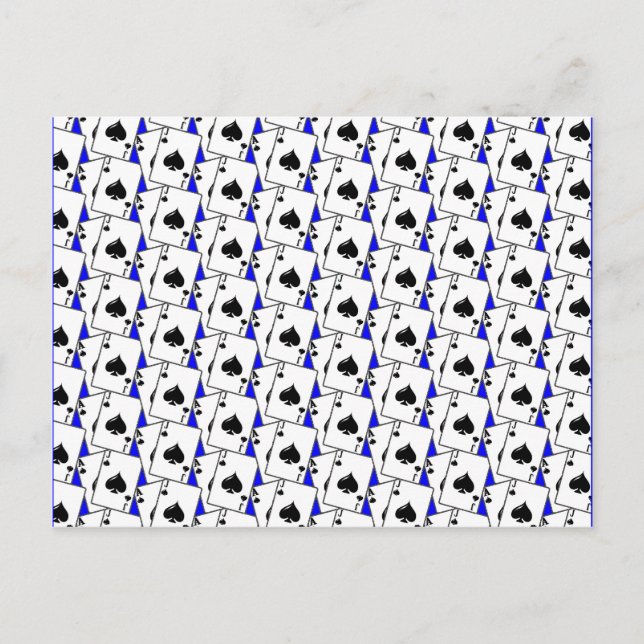 Carte Postale Pique Blackjack Bleu Grand (Devant)