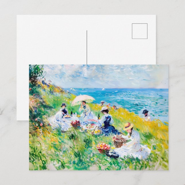 Carte Postale Pique-nique au bord de la mer - Impressionniste (Devant / Derrière)