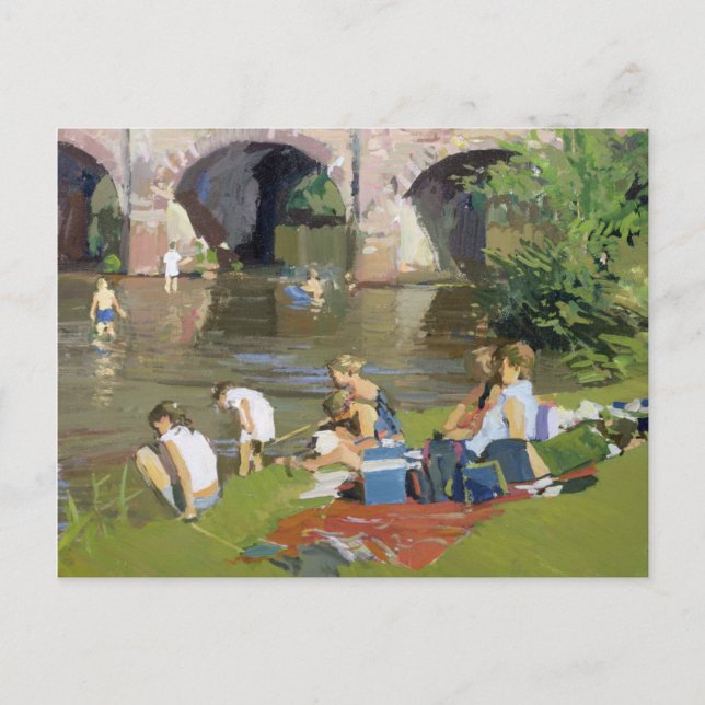 Carte Postale Pique-nique au bord de la rivière Withypool (Devant)