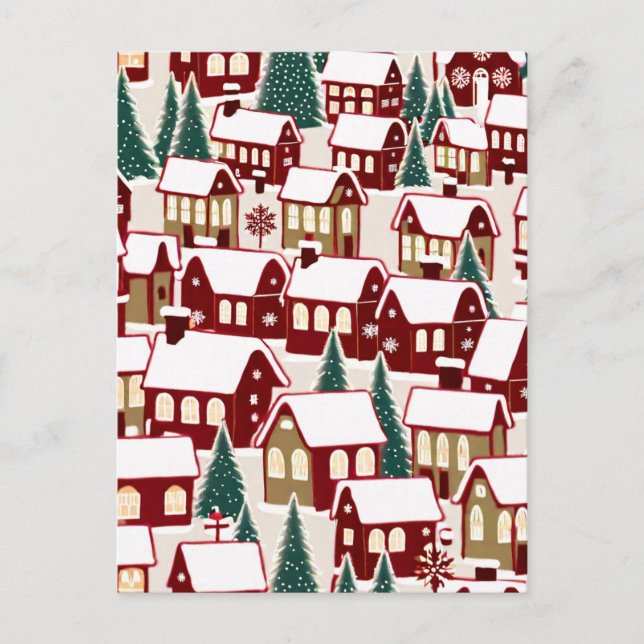 Carte Postale Pique-nique de Noël village de Noël (Devant)