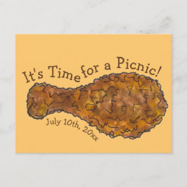 Carte Postale Pique-nique de poulet frit Invitation de la fête d