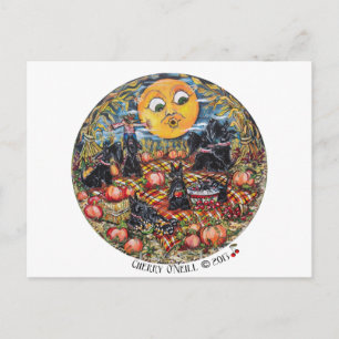 Carte Postale Pique-nique Halloween du Scottish Terrier