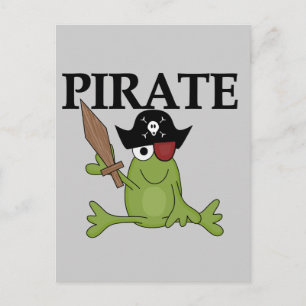 Carte Postale Pirate de grenouille avec des tee-shirts et cadeau