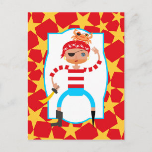 Carte Postale Pirate et crabe mignons