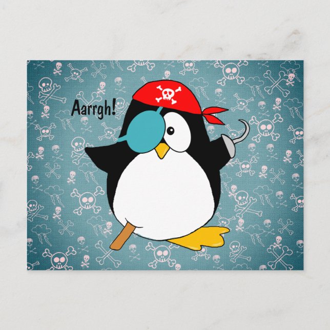 Carte Postale Pirate Penguin (Devant)