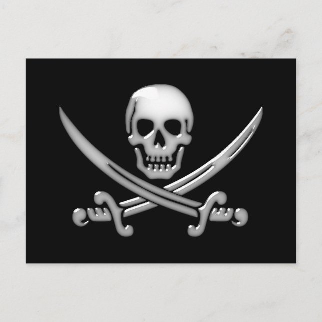 Carte Postale Pirate Skull & Shones d'épée (TLAPD) (Devant)