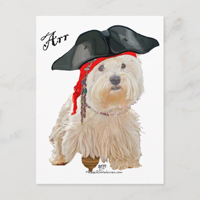 Carte Postale Pirate Westie (Devant)