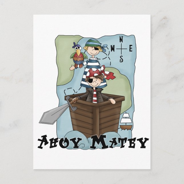 Carte Postale Pirates Ahoy Tshirs et cadeaux (Devant)