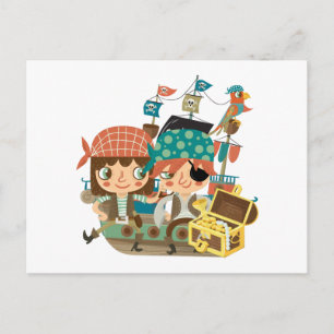 Carte Postale Pirates Au Trésor