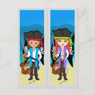 Carte Postale Pirates Bookmark on Postcard