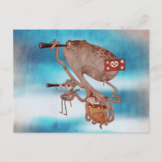 Carte Postale Pirates. Imagination et imaginaire, mignon et ador (Devant)