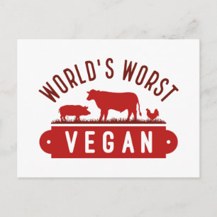 Carte Postale Pire Vegan au Monde