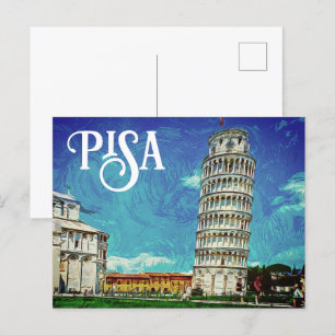 Carte Postale Pisa Italie europe Peinture colorée