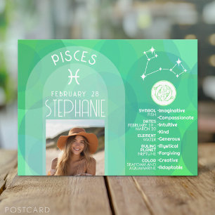 Carte Postale Pisces Zodiac Astrologie Photo Personnalisée Date 
