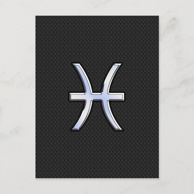 Carte Postale Pisces Zodiac signe sur Black Snake Décor de peau (Devant)