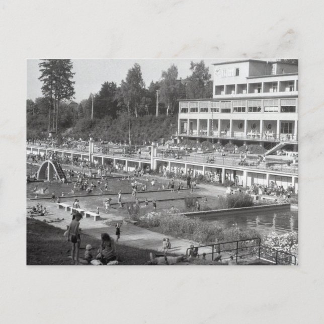 Carte Postale Piscine, vintage (Devant)