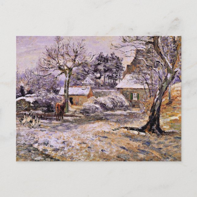 Carte Postale Pissarro - Neige à Montfoucault (Devant)