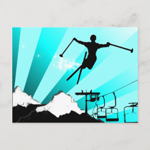 Carte Postale piste en poudre