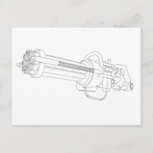 Carte Postale Pistolet à rotation Steampunk