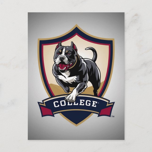 Carte Postale Pitbull à l'université : Logo (Devant)