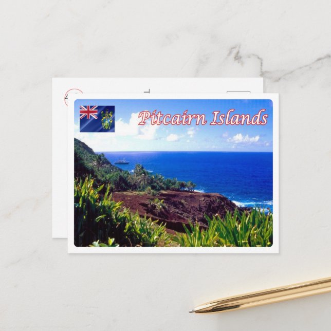 Carte Postale Pitcairn Islands - St. Paul's Point - (Devant/Arrière en situation)