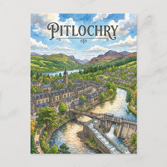 Carte Postale Pitlochry Écosse (Devant)