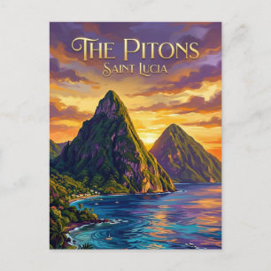 Carte Postale Pitons Sainte-Lucie