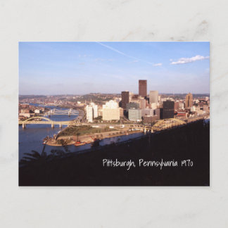 Carte Postale Pittsburgh aérien Pennsylvanie City & Bridges 1970