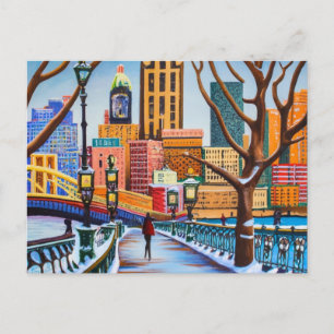Carte Postale Pittsburgh en peinture hivernale