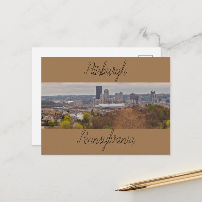 Carte Postale Pittsburgh Pennsylvanie (Devant/Arrière en situation)