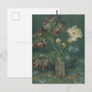 Carte Postale Pivoines et delphiniums bleus de Van Gogh Art