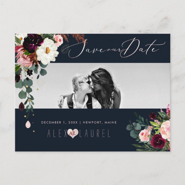 Carte Postale PixDezines aquarelle Bloom rustique, Enregistrer l (Devant)