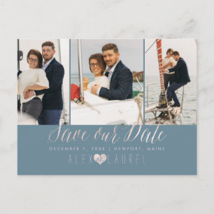 Carte Postale PixDezines Blush Pink Enregistrer la date do-it-yo