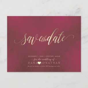 Carte Postale PixDezines Enregistrer la date/Gold Iridescente Bo