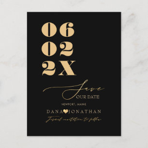 Carte Postale PixDezines Enregistrer la date Luxe Script do-it-y
