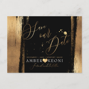 Carte Postale PixDezines Faux Gold Brush Stroke Enregistrer notr
