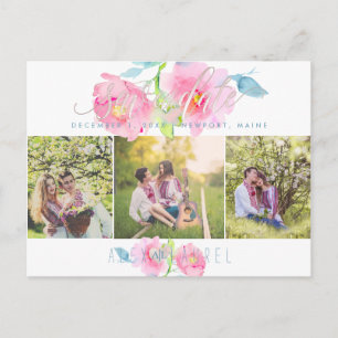 Carte Postale PixDezines Fleurs aquarelles, Roses de jardin