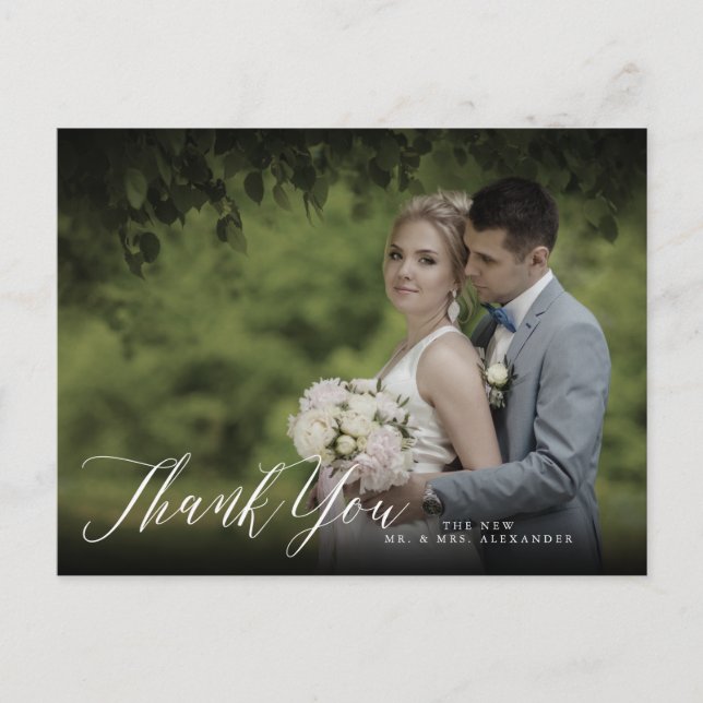 Carte Postale PixDezines Mariage Merci/Calligraphie Chic (Devant)