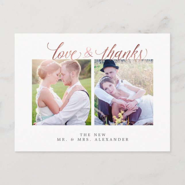 Carte Postale PixDezines Mariage Merci/Script amusant (Devant)