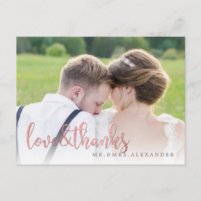 Carte Postale PixDezines Mariage Merci/Script amusant (Devant)
