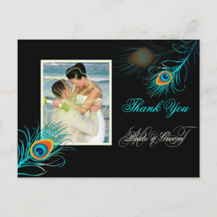 Carte Postale PixDezines paon merci/couleur de fond DIY