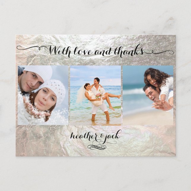 Carte Postale PixDezines photos faux argent/mariage merci (Devant)