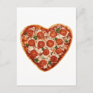 Carte Postale pizza au coeur