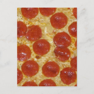 Carte Postale pizza au gros pepperoni
