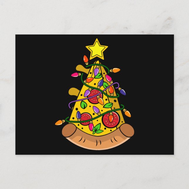 Carte Postale Pizza Christmas Tree Gift, Funny Pizza Costumes (Devant)