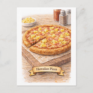 Carte Postale Pizza Hawaïen (Série de cuisine américaine)